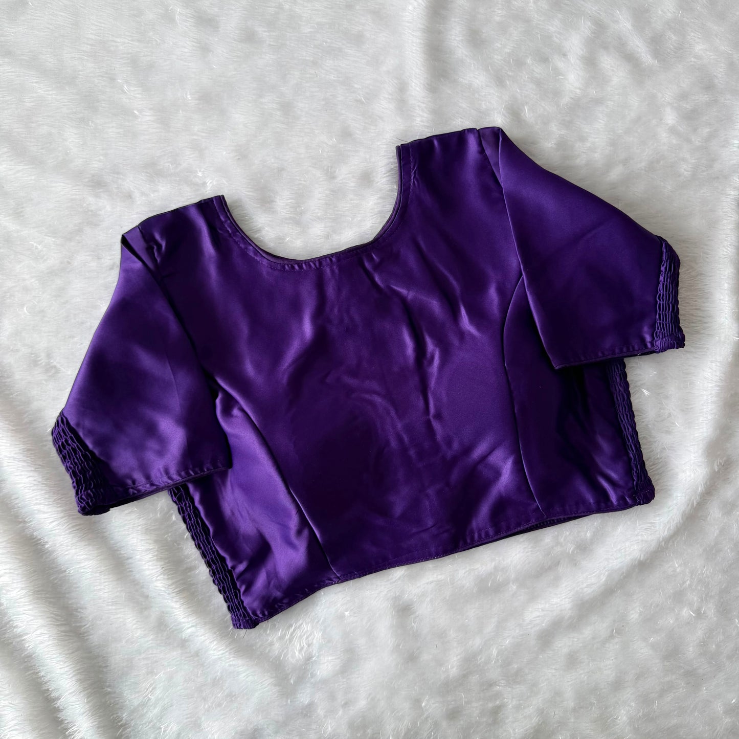 Soft silk fabric with elastic attach for better fitting ready made blouse