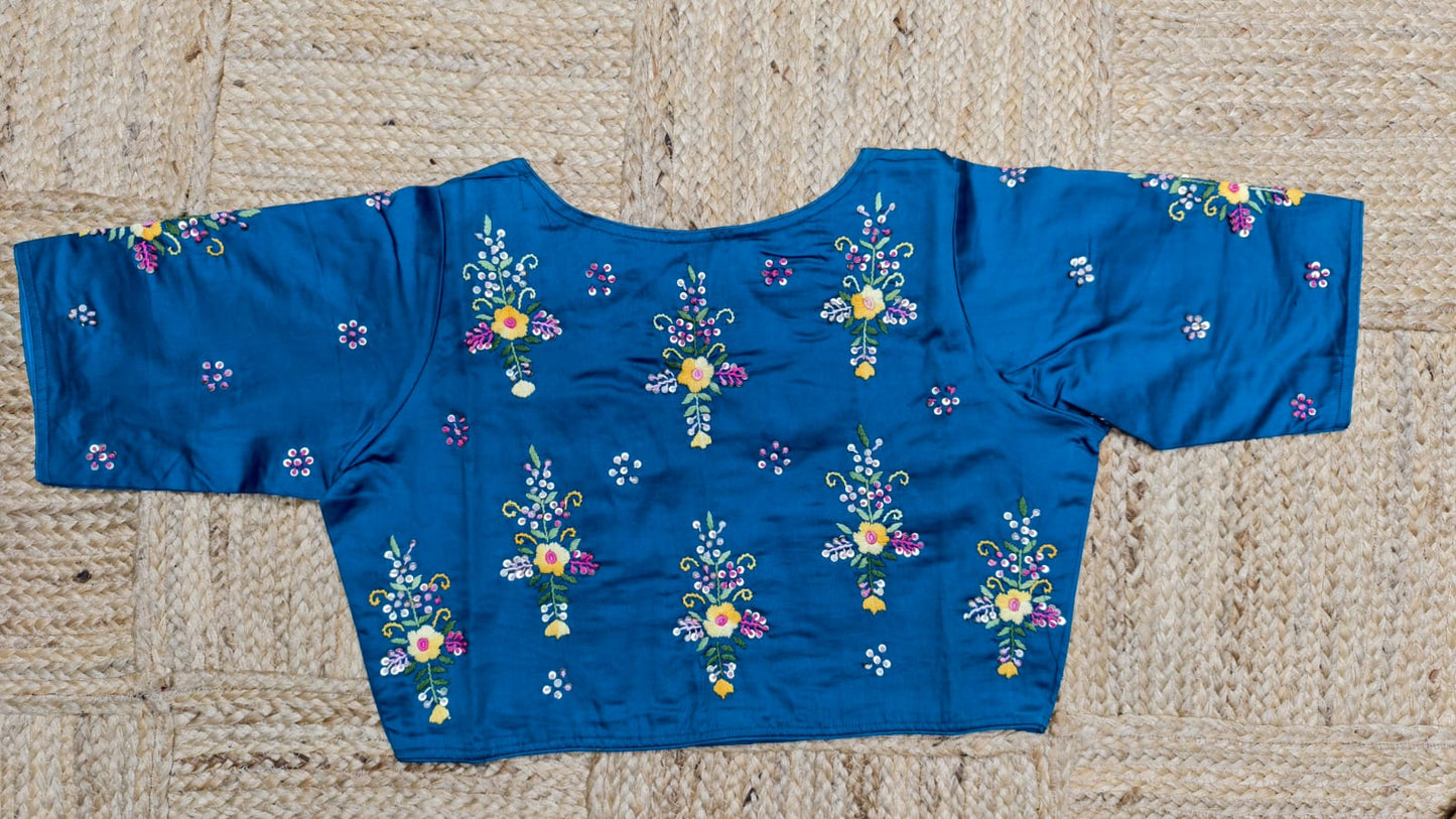 Cotton silk kundan ready made blouse
