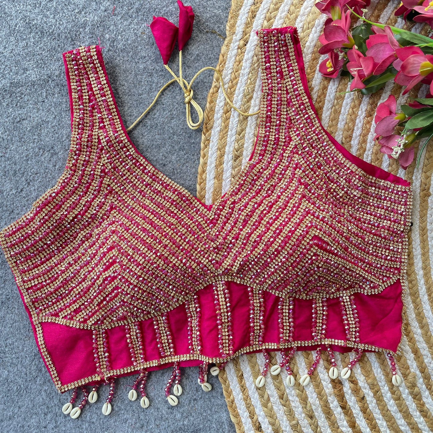 Pure silk handcrafted ready made blouse