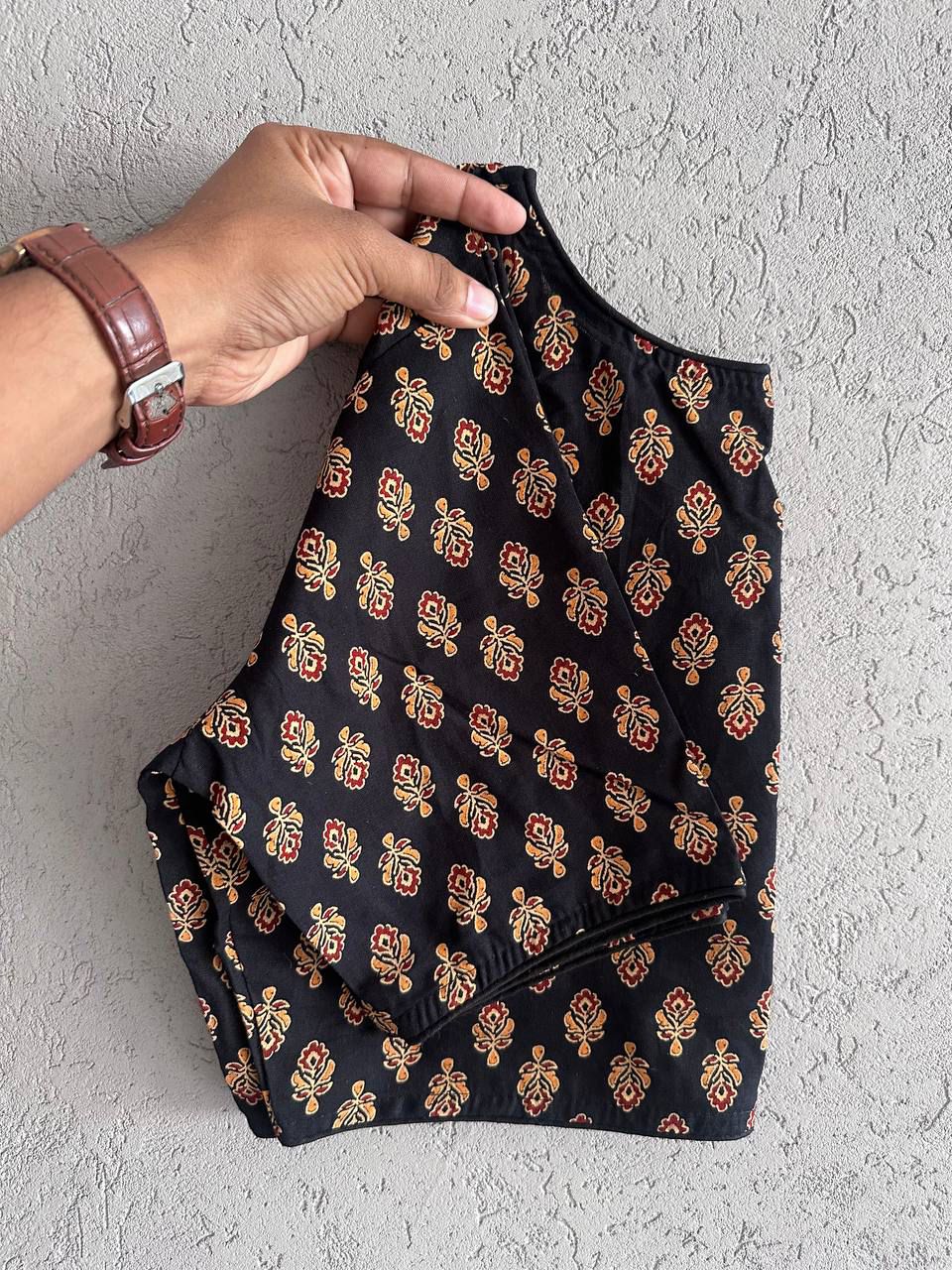 Pure Ajrakh Cotton ready made blouse