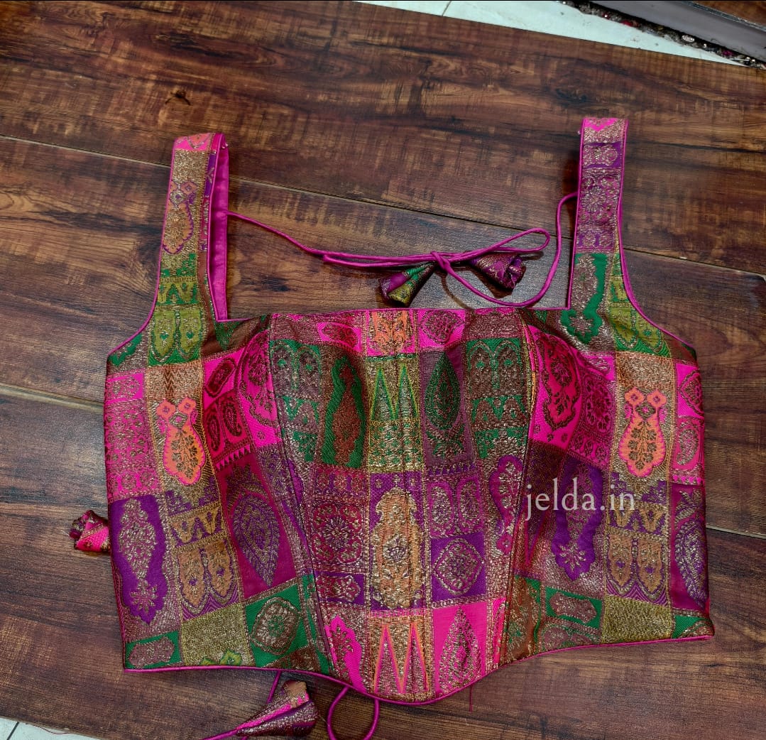 Corset multi banarsi brocade custom made blouse