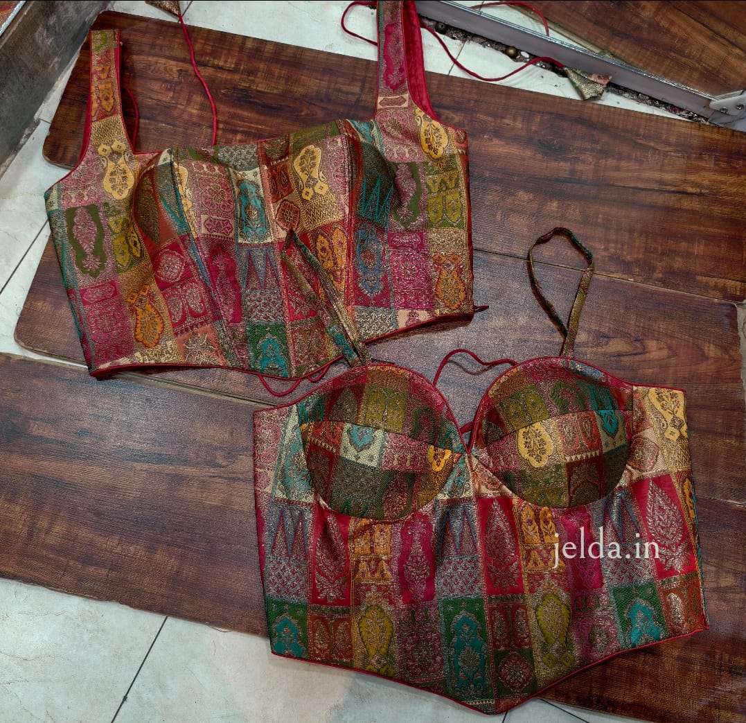 Corset multi banarsi brocade custom made blouse