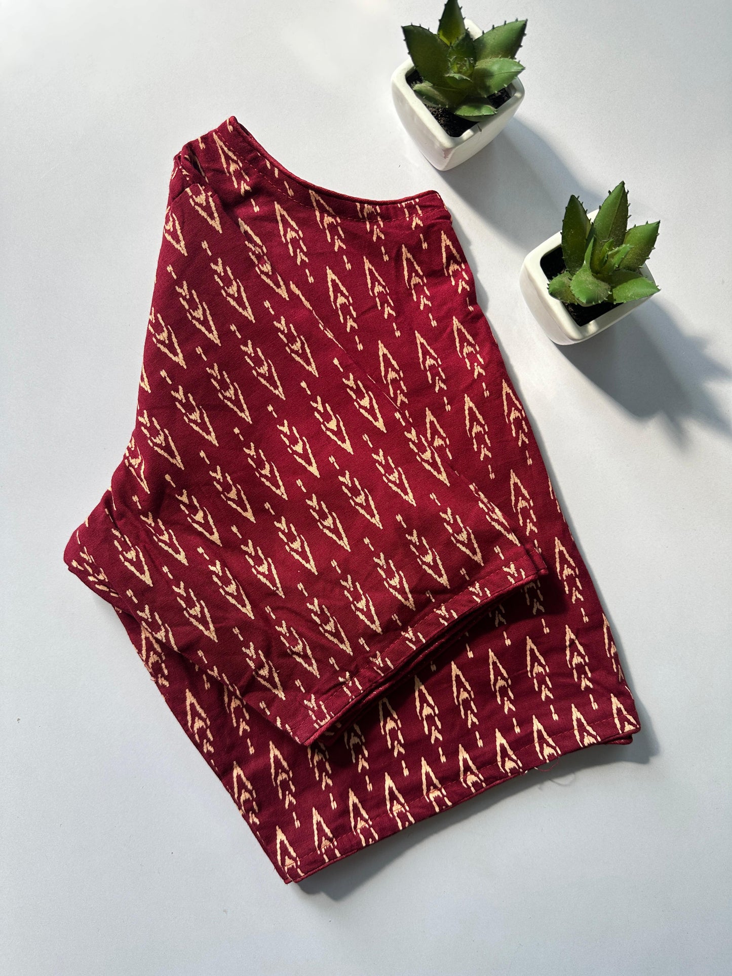 Presenting pure ajrakh handBlock/ikkat/indigo cotton ready made blouse