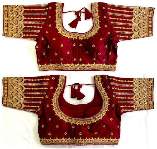 Heavy sequins + unique embroidery work ready made blouse
