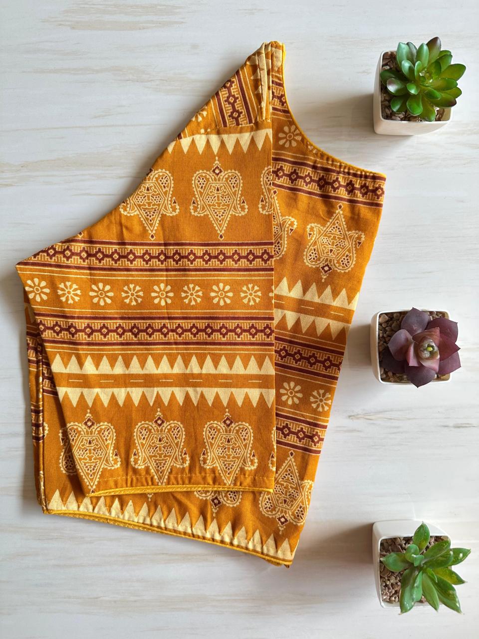 Pure Ajrakh Cotton ready made blouse