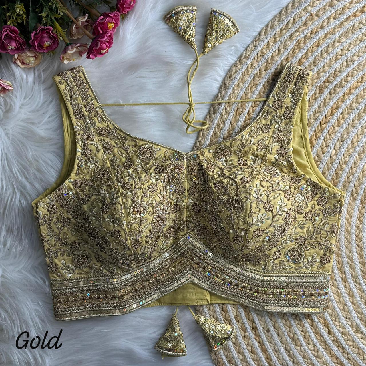Heavy soft italian silk ready made blouse