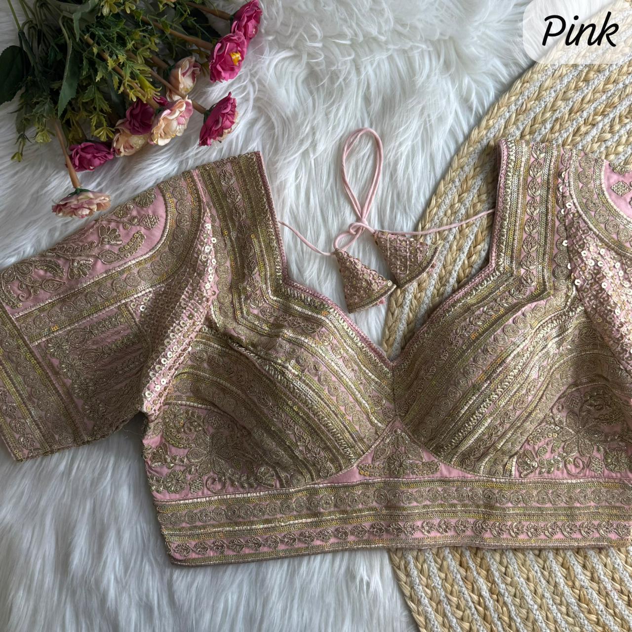 Heavy Pure Soft Roman Silk With Tricot Fuising ready made blouse