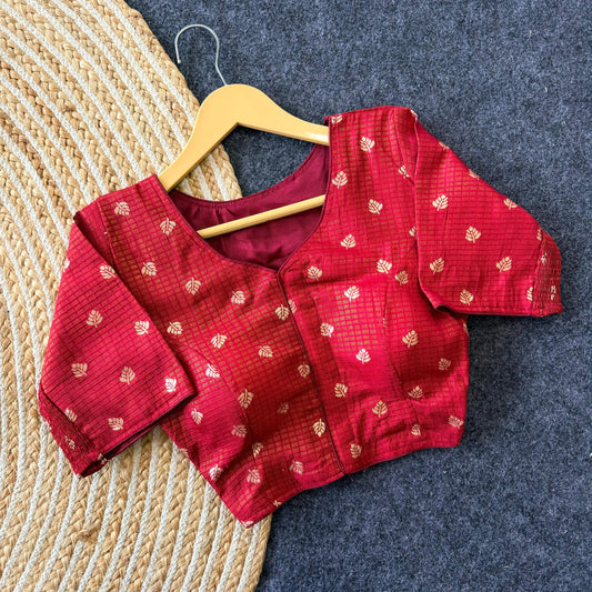 A beauty of weaving work all over ready made blouse