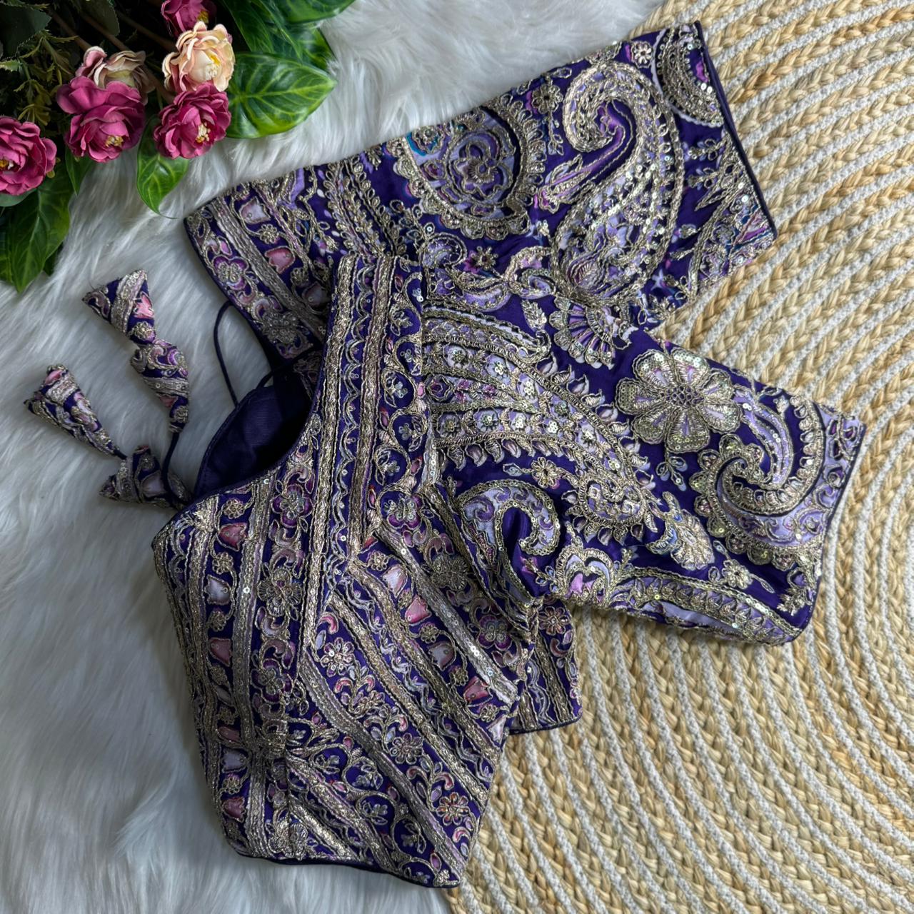Heavy position work ready made blouse