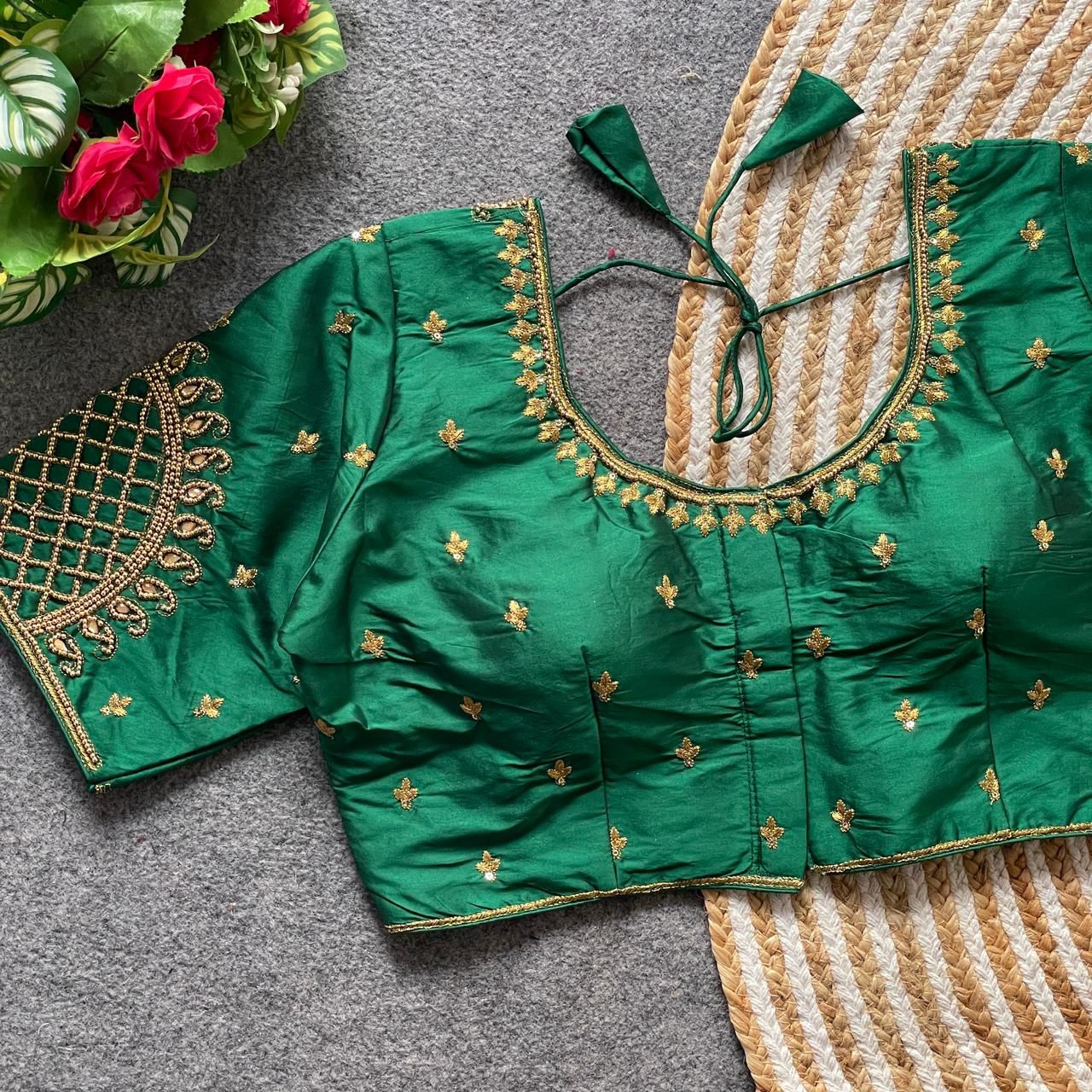 Heavy banarasi silk ready made blouse