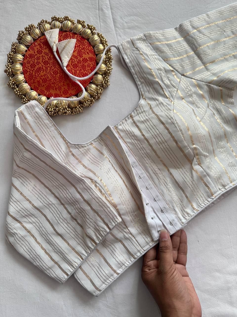Pure dyeable cotton ready made blouse