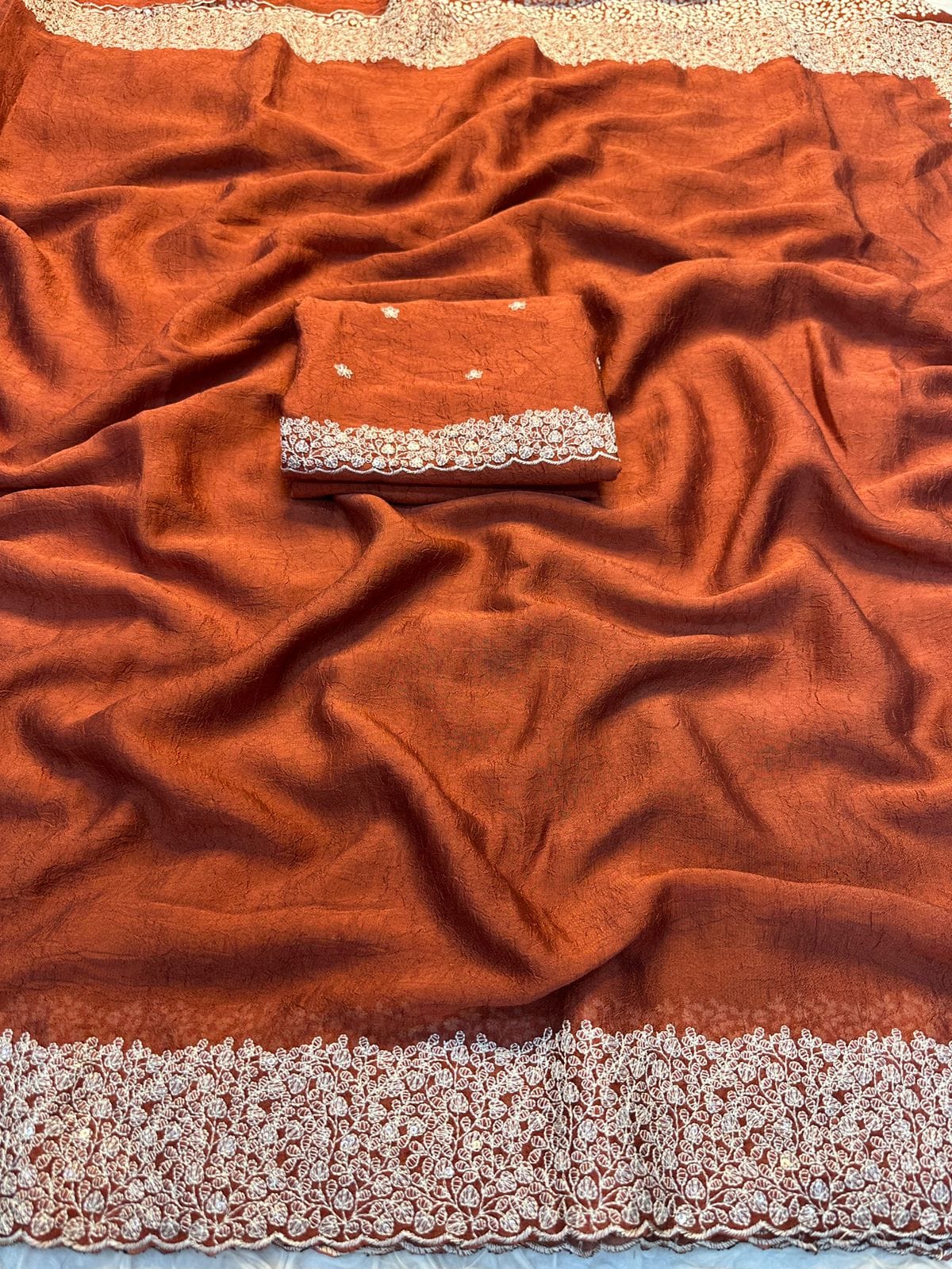 Soft Crush Silk Fabric Saree