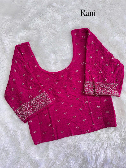 Crush Lycra stretchable ready made blouse