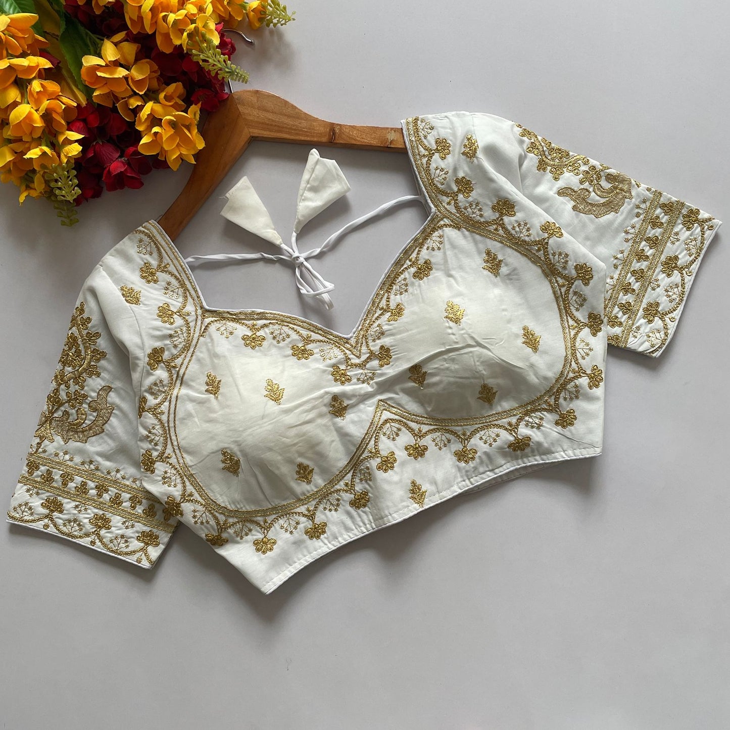 Heavy pure roman Silk ready made blouse