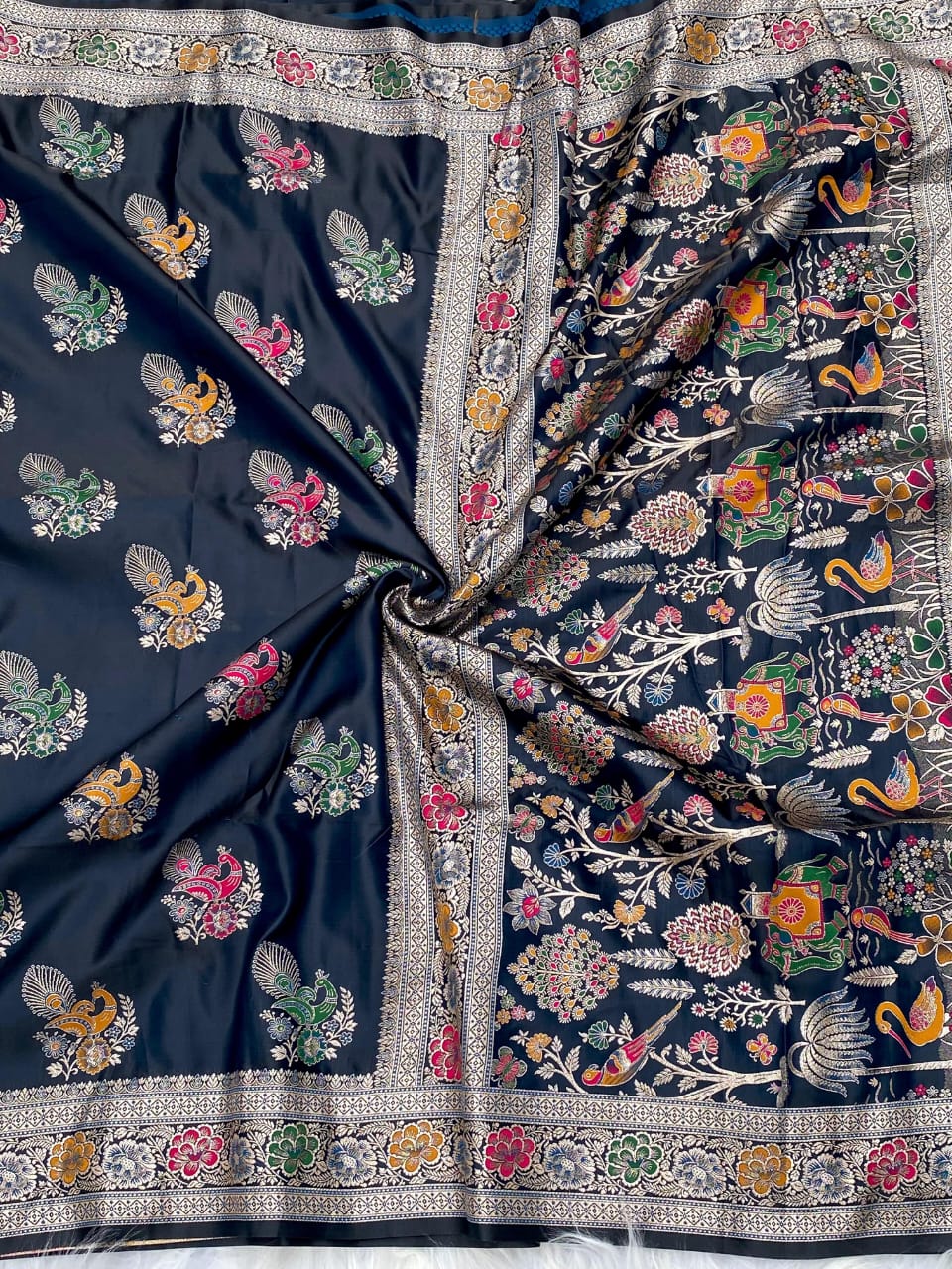 Mushro satin sarees