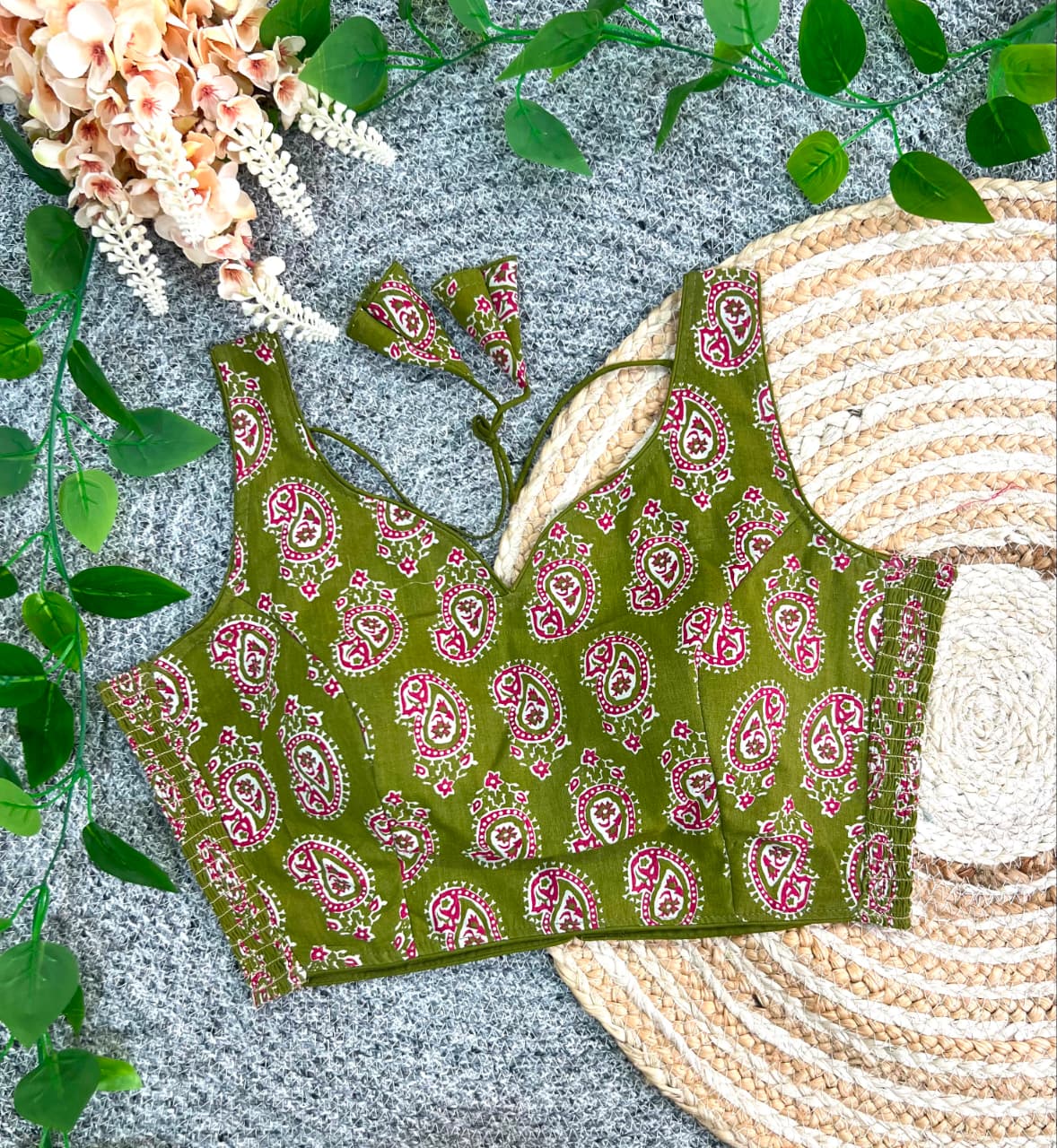 NEW AJRAKH COTTON SIDE ELASTIC SERIES LAUNCH READY MADE BLOUSE