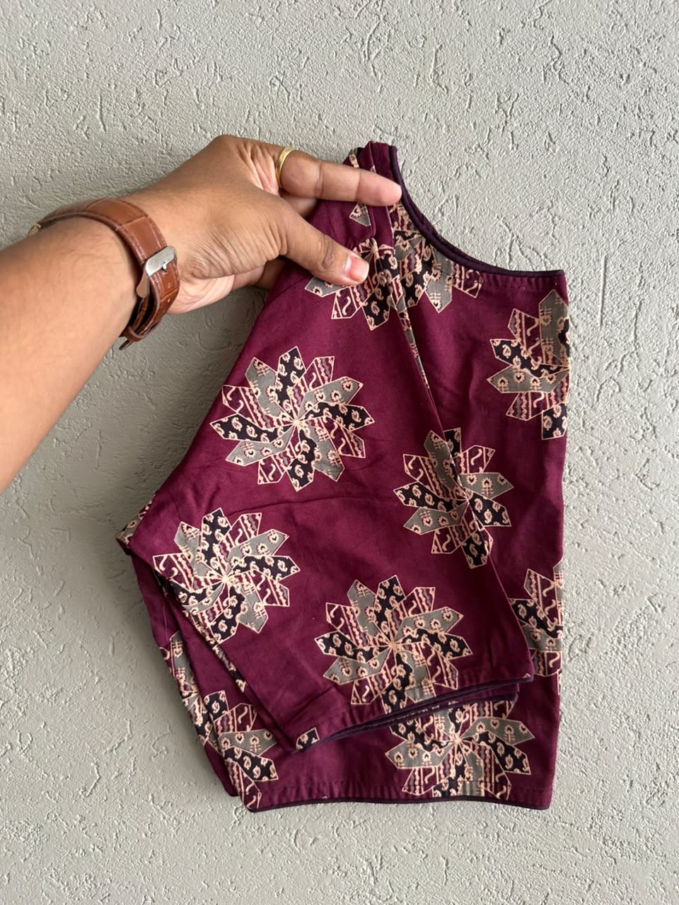 Pure Ajrakh Cotton ready made blouse