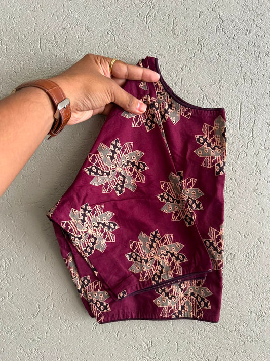 Pure Ajrakh Cotton ready made blouse