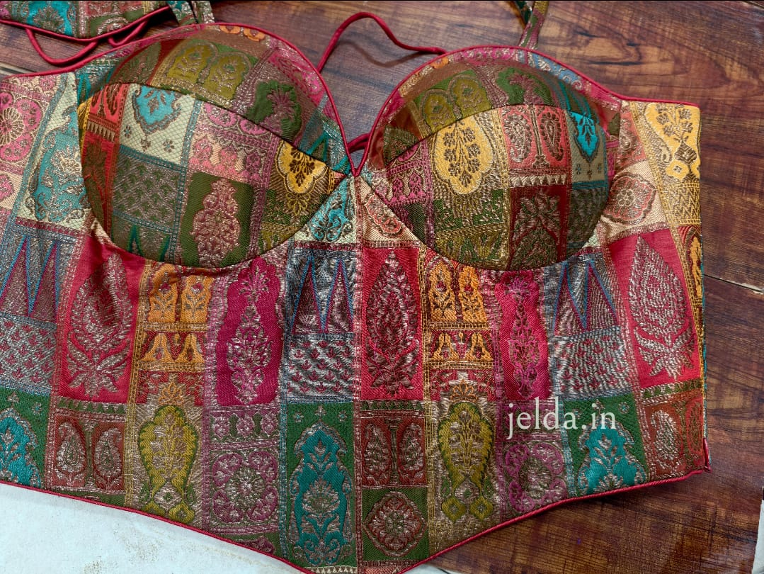 Corset multi banarsi brocade custom made blouse