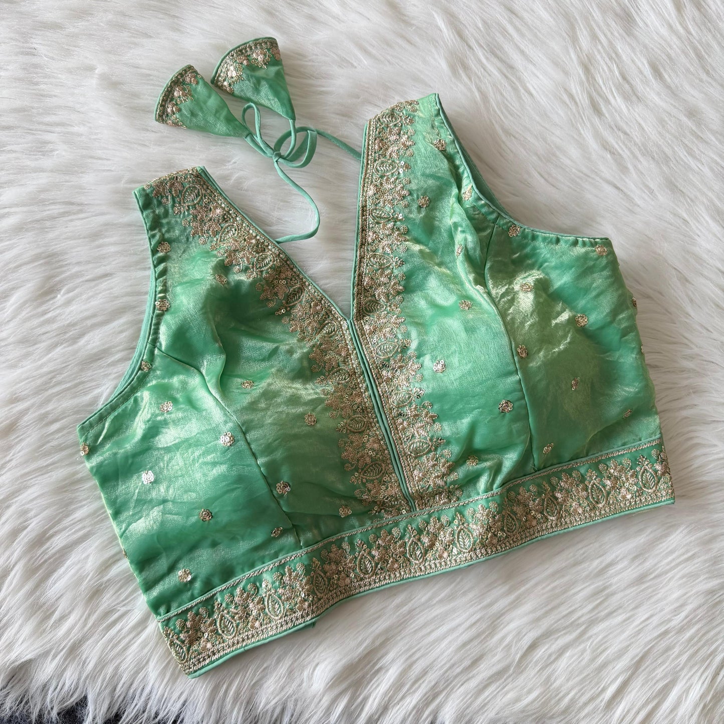 A beautiful work with sequins all over ready made blouse
