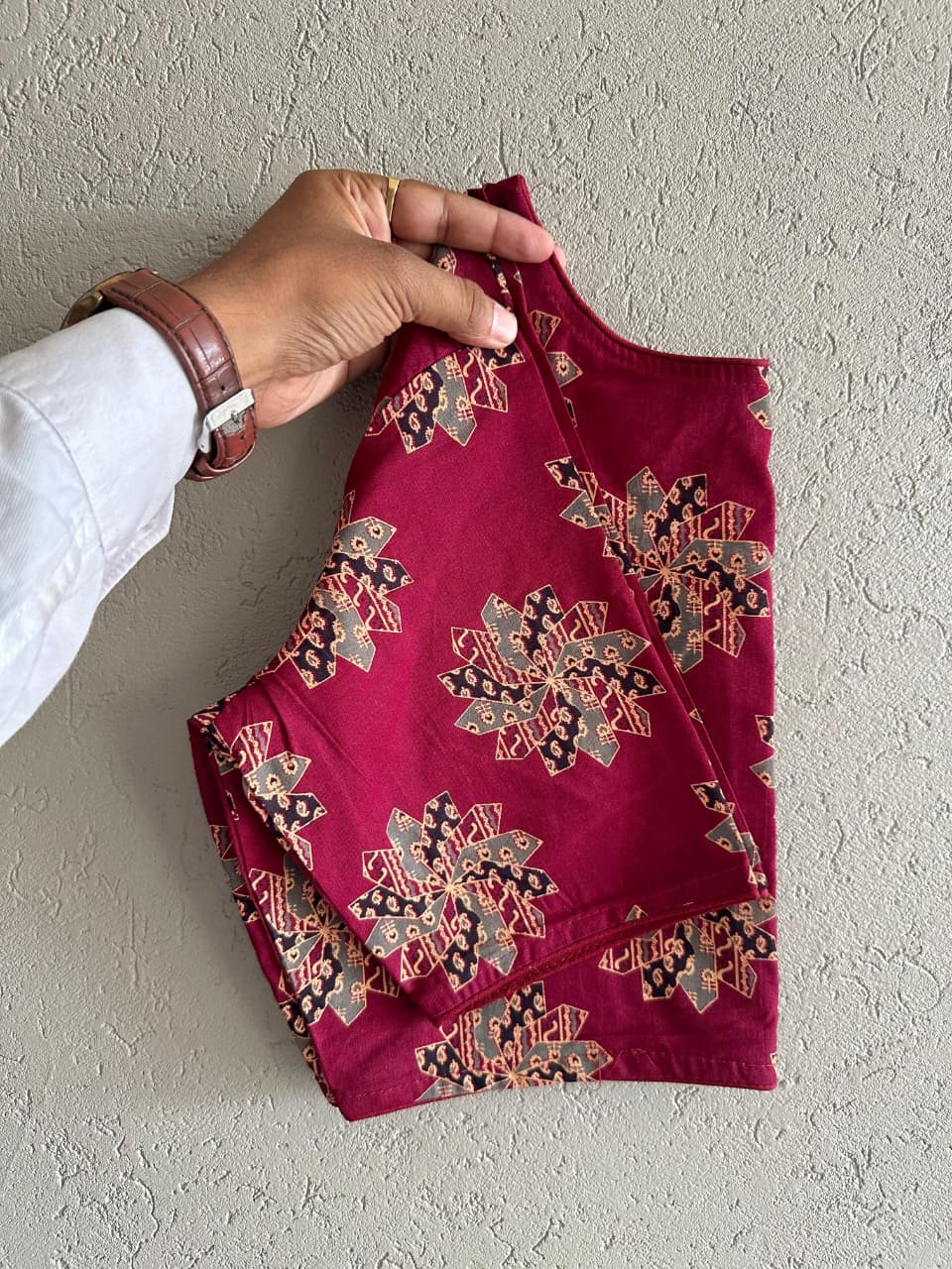 Pure Ajrakh Cotton ready made blouse