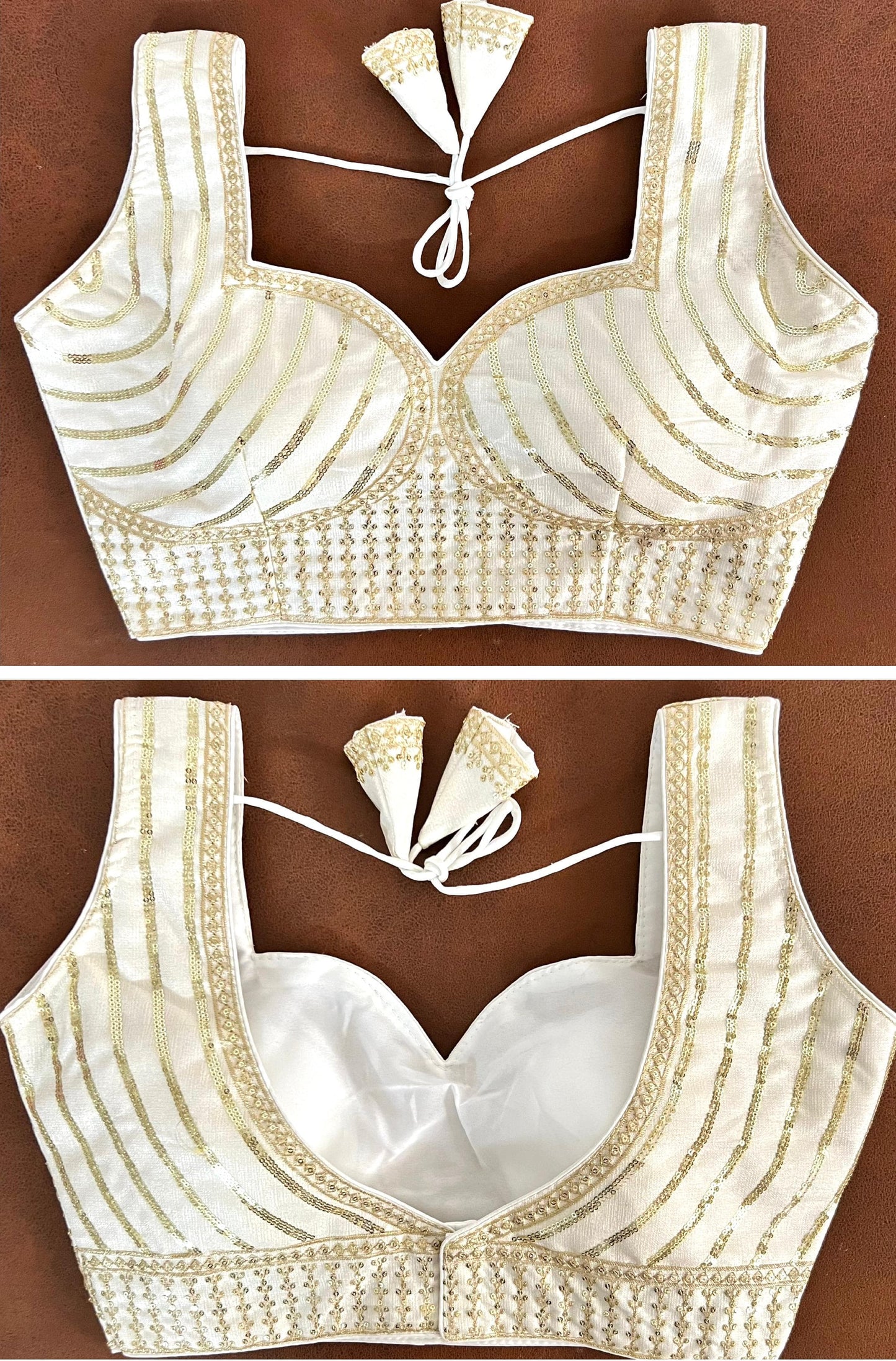 Milan silk sleeveless ready made blouse