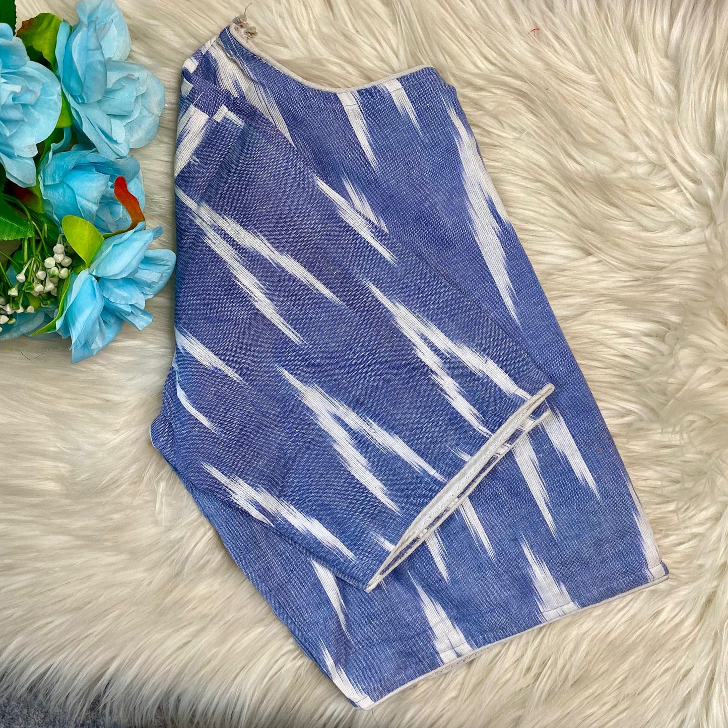 Pure ajrakh cotton ready made blouse