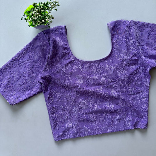 Polyester stretchable with self jacquard design ready made blouse