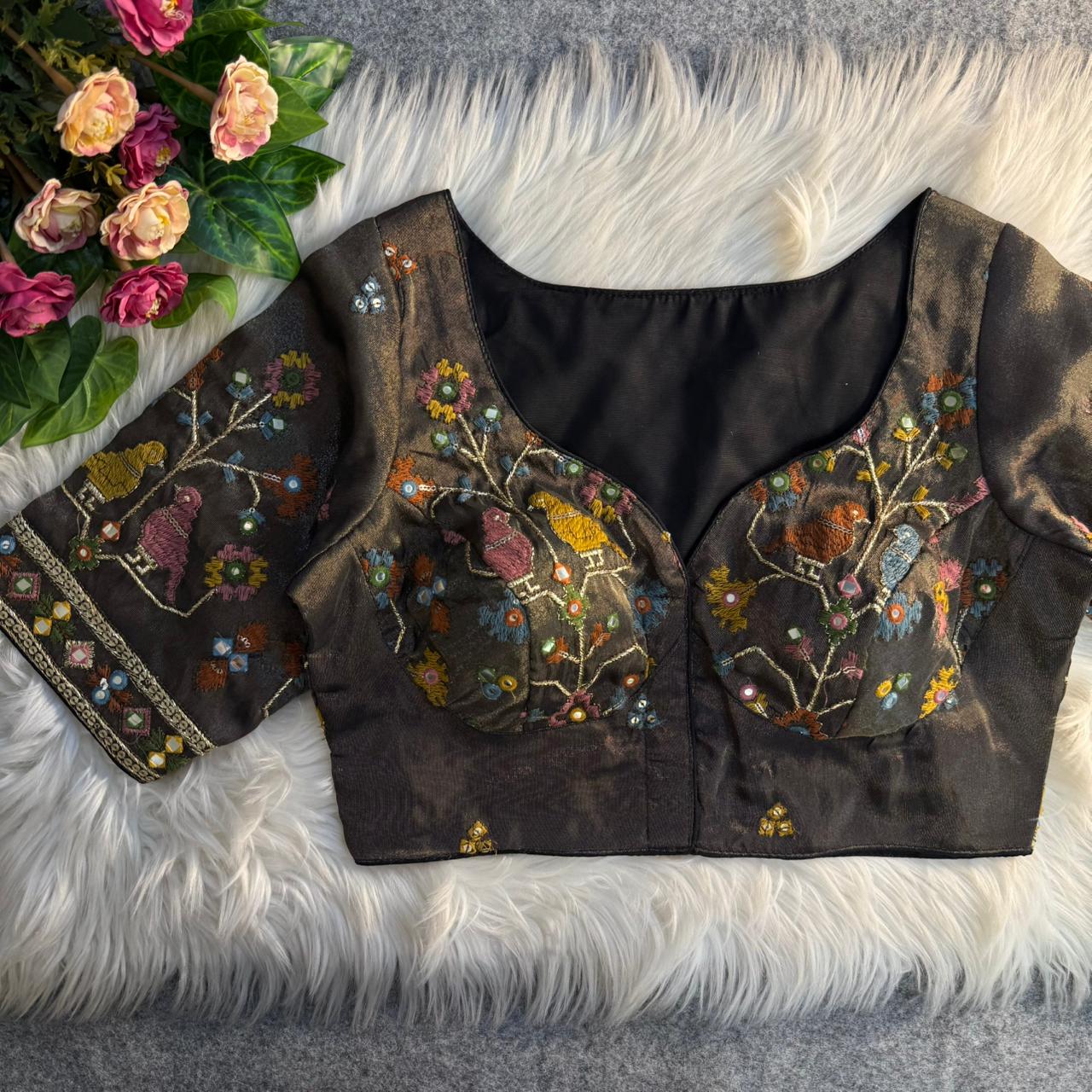 Heavy pure soft viscous cosmos silk ready made blouse