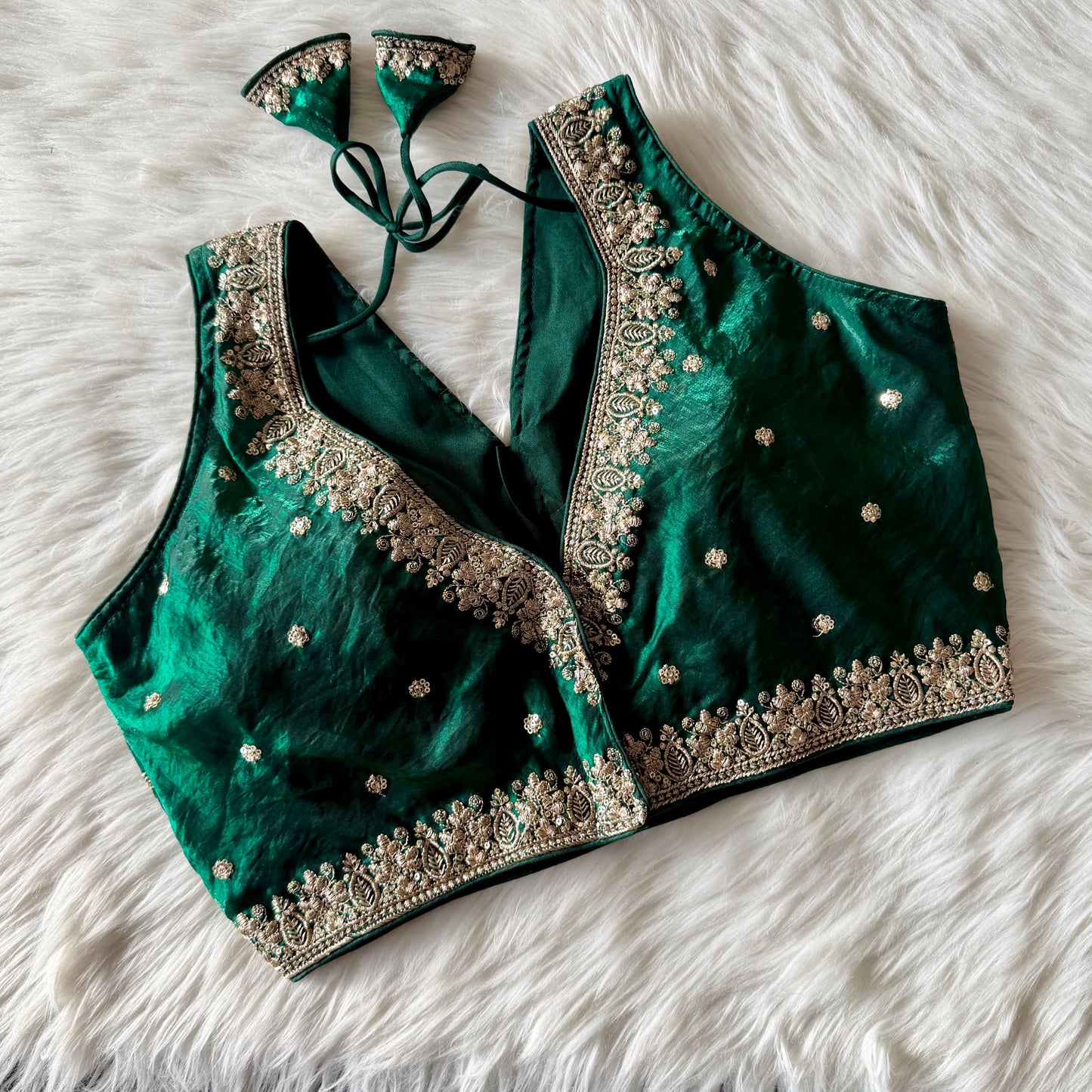 A beautiful work with sequins all over ready made blouse