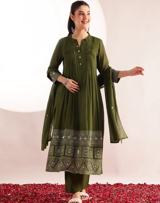 Cotton embroidery work salwar suit