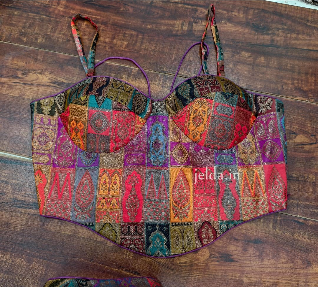 Corset multi banarsi brocade custom made blouse