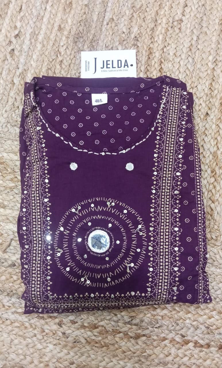 Heavy pearl and mirror work salwar suit