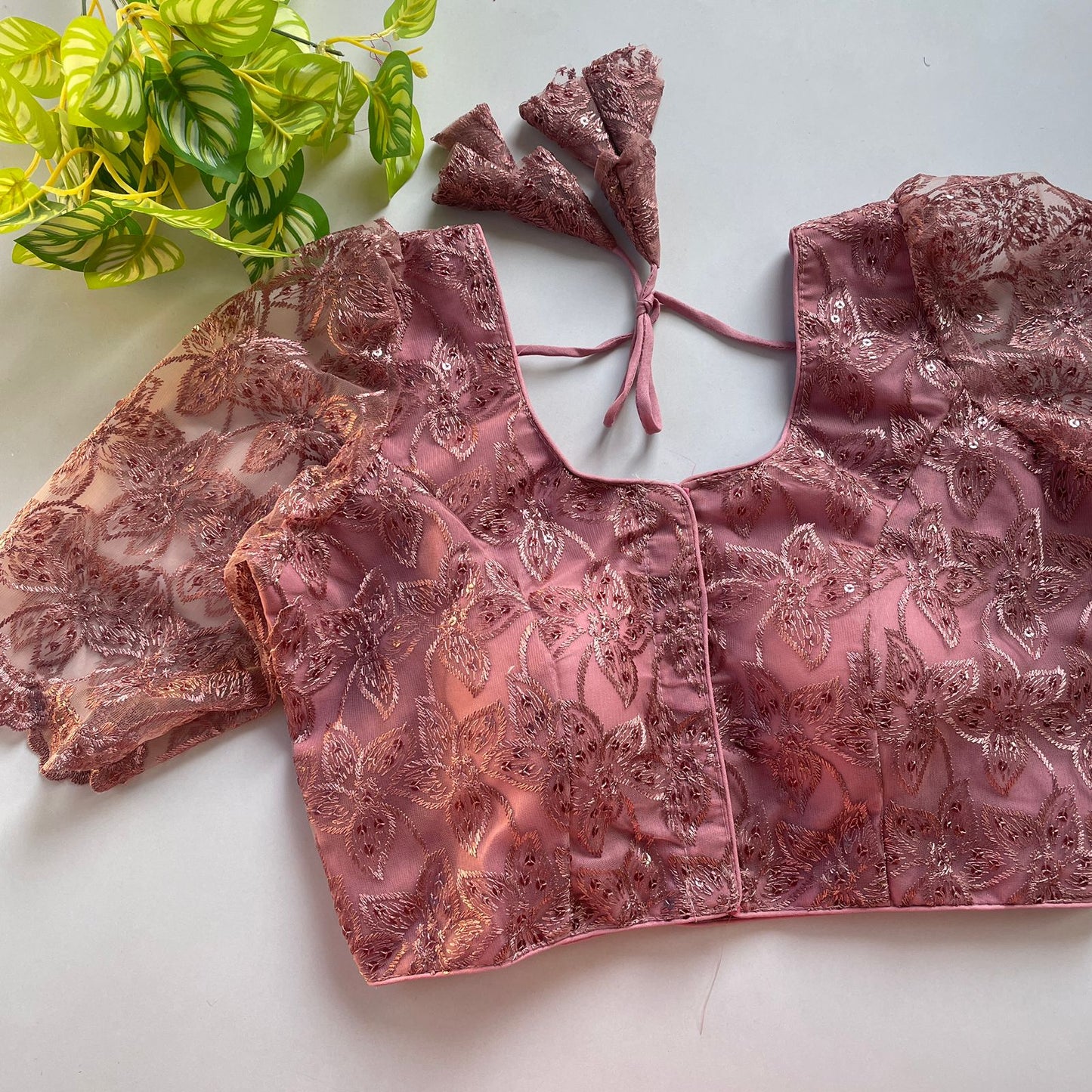 Heavy embroidery with beautiful handwork ready made blouse