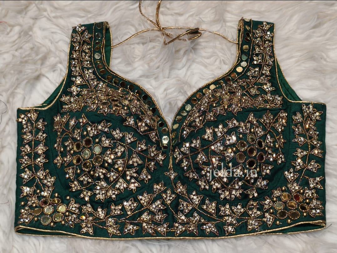 Zarkan real mirror handwork custom made blouse