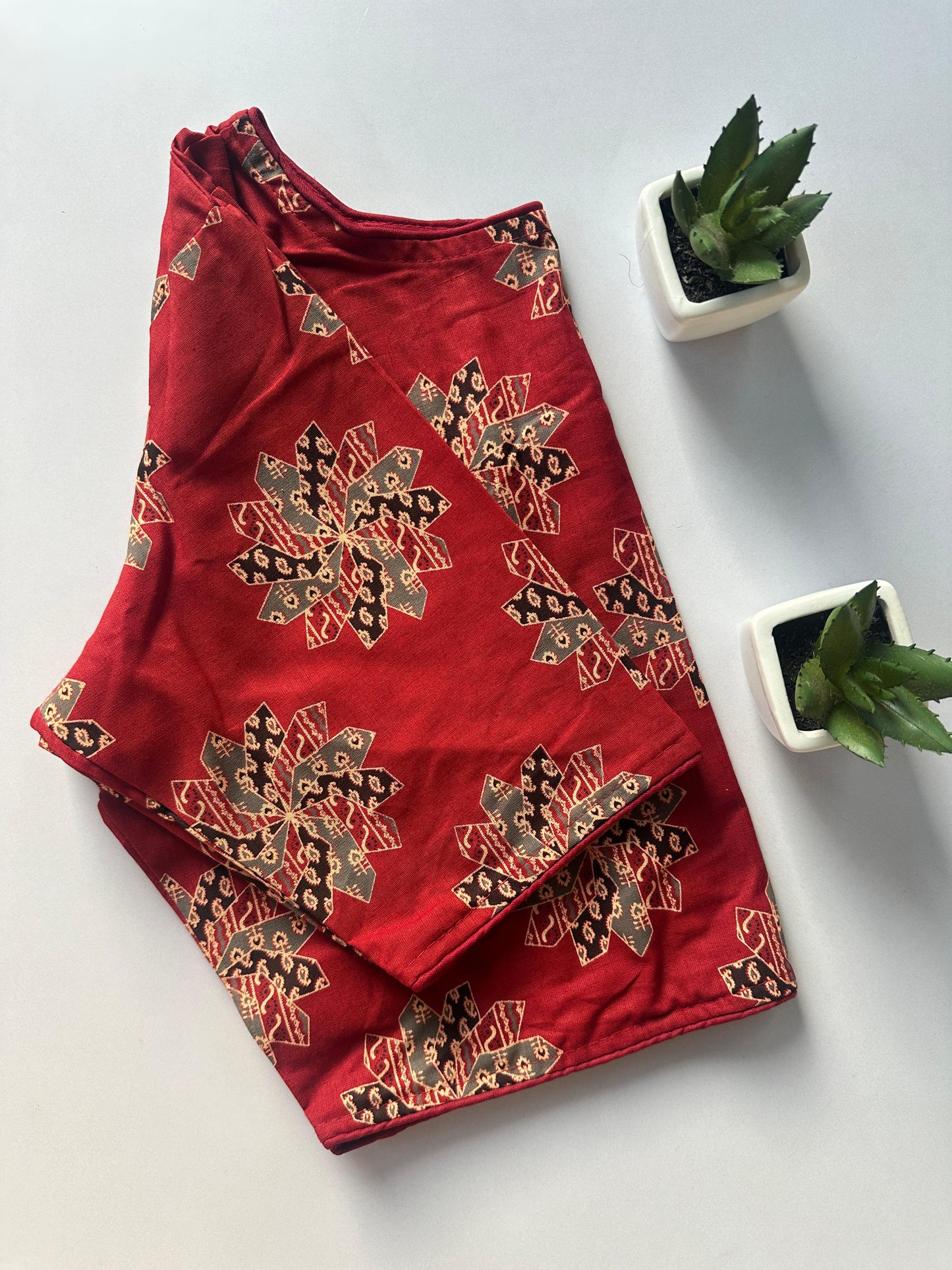 Presenting pure ajrakh handBlock/ikkat/indigo cotton ready made blouse
