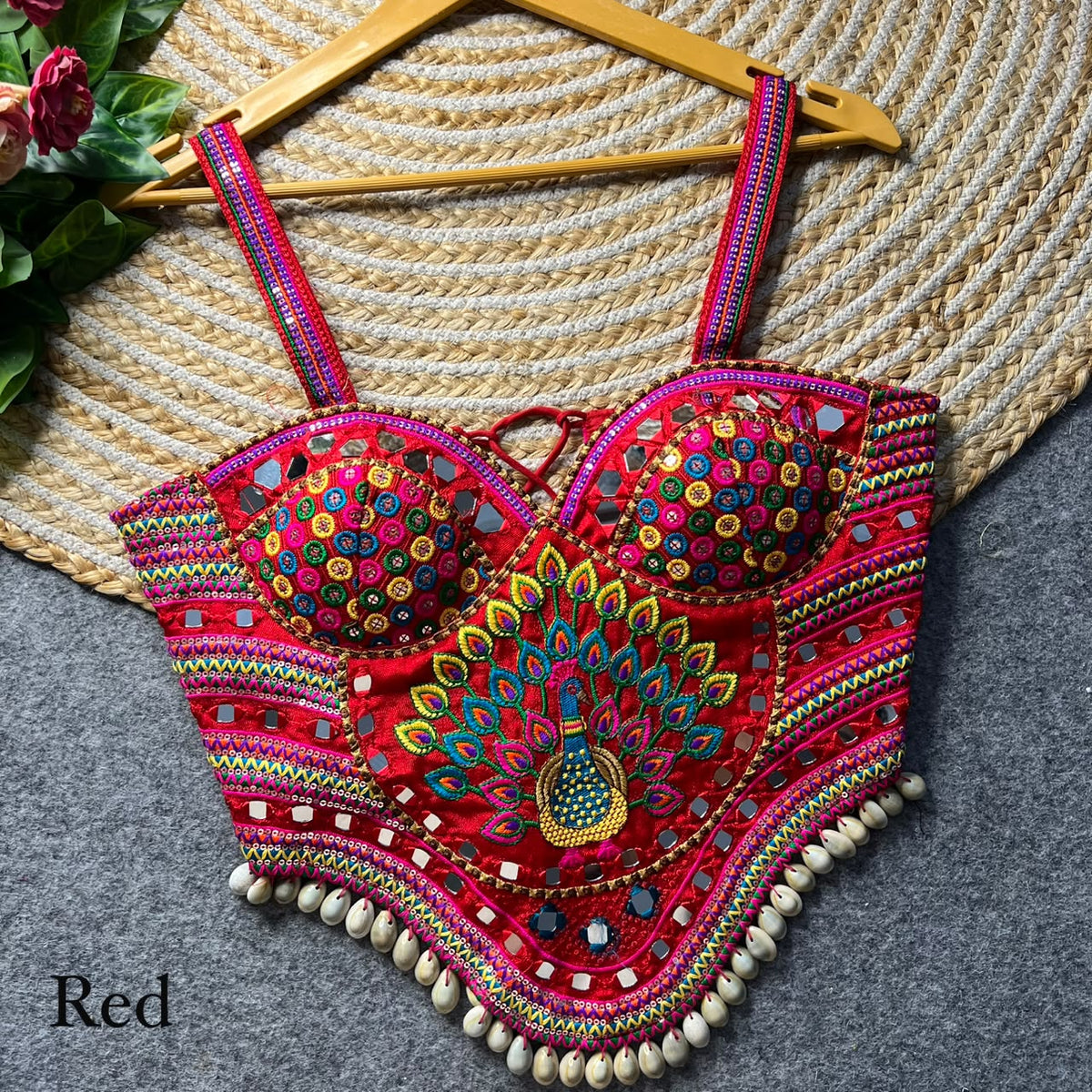 Heavy Thread + Real Mirror & Real Work ready made blouse