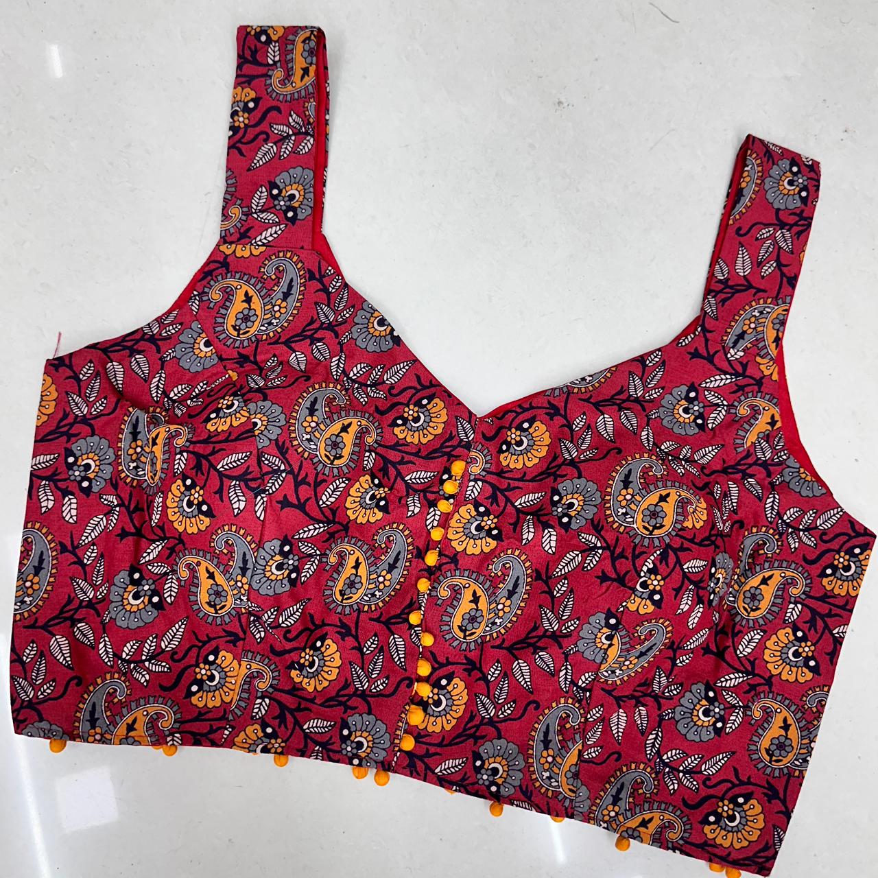 Orignal cotton ajrakh ready made blouse