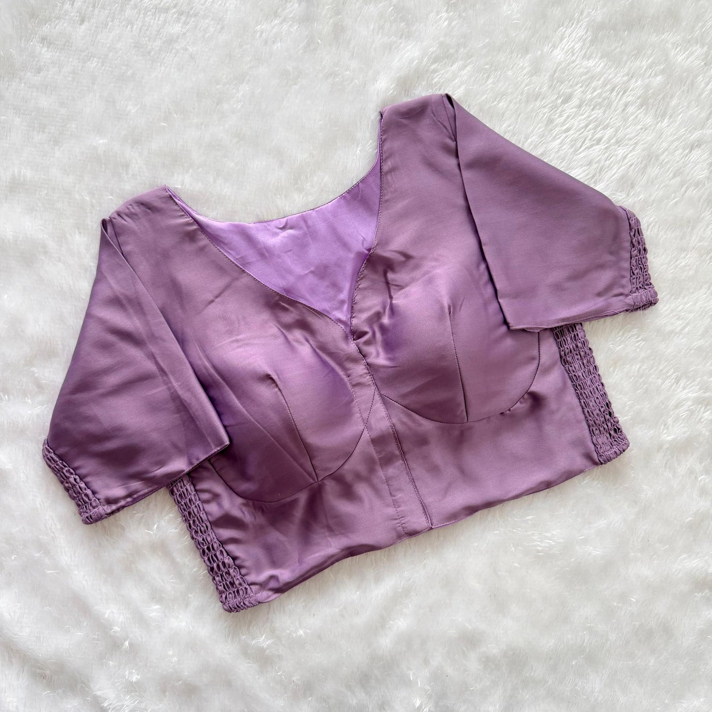 Soft silk fabric with elastic attach for better fitting  ready made blouse