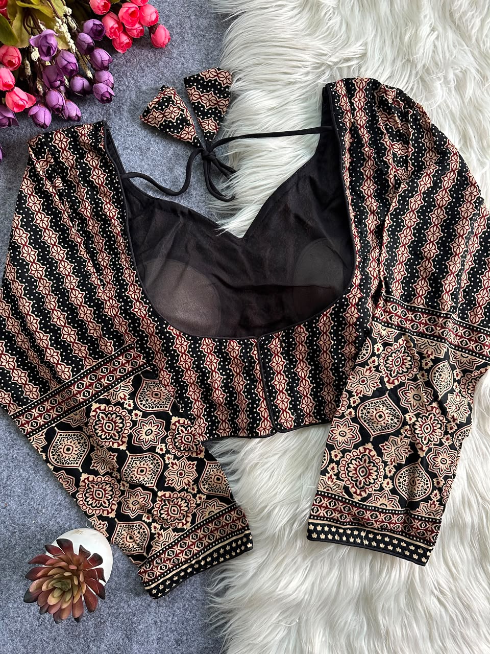 Ajrakh Cotton ready made blouse