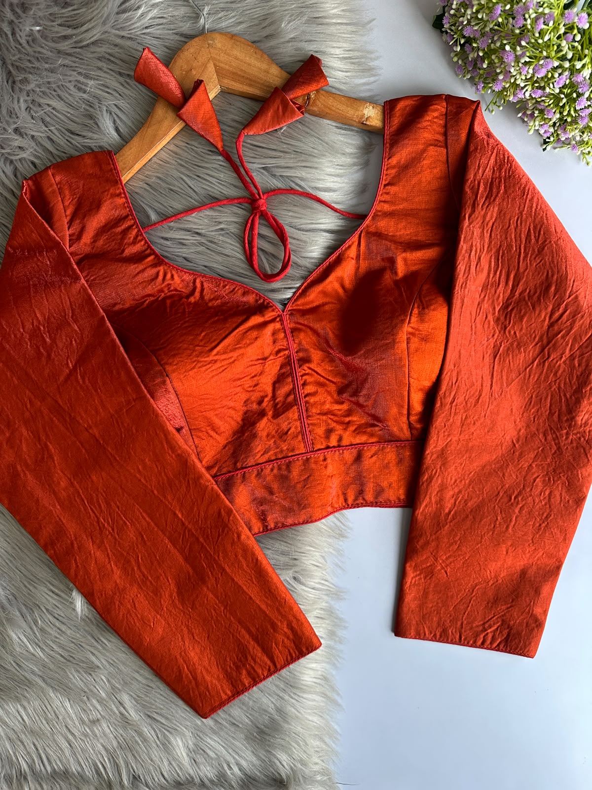 Space silk full sleeve ready made blouse