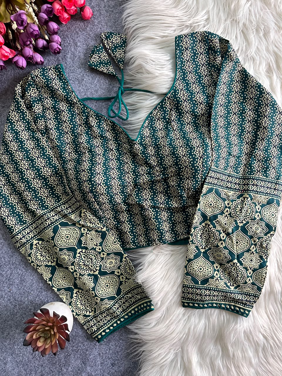 Ajrakh Cotton ready made blouse