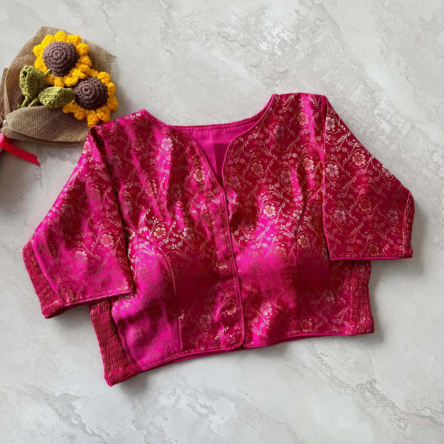 A beauty of weaving work all over ready made blouse