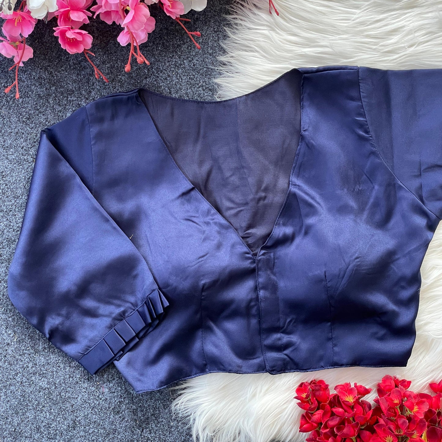 Pure Malai Satin ready made blouse