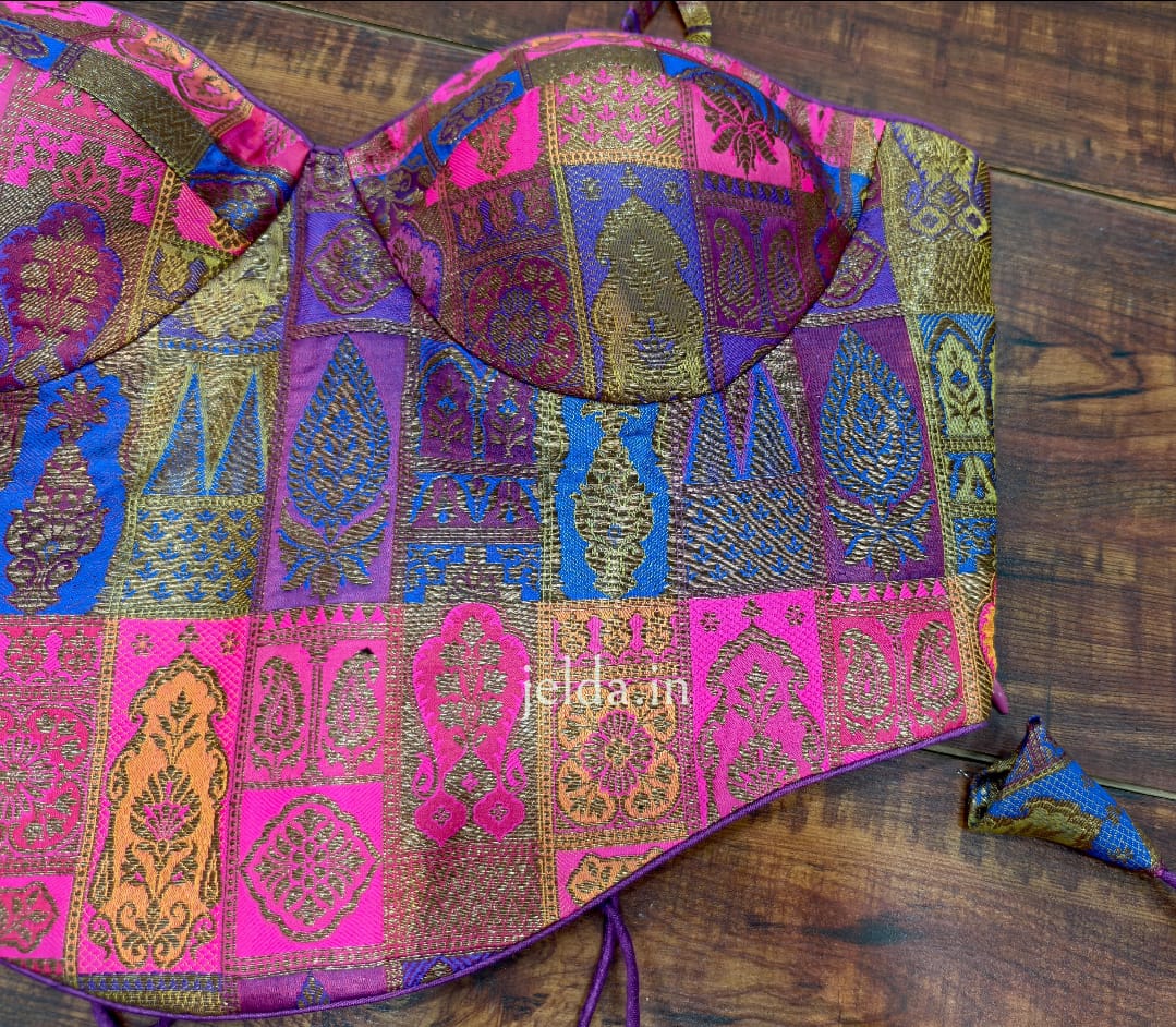 Corset multi banarsi brocade custom made blouse