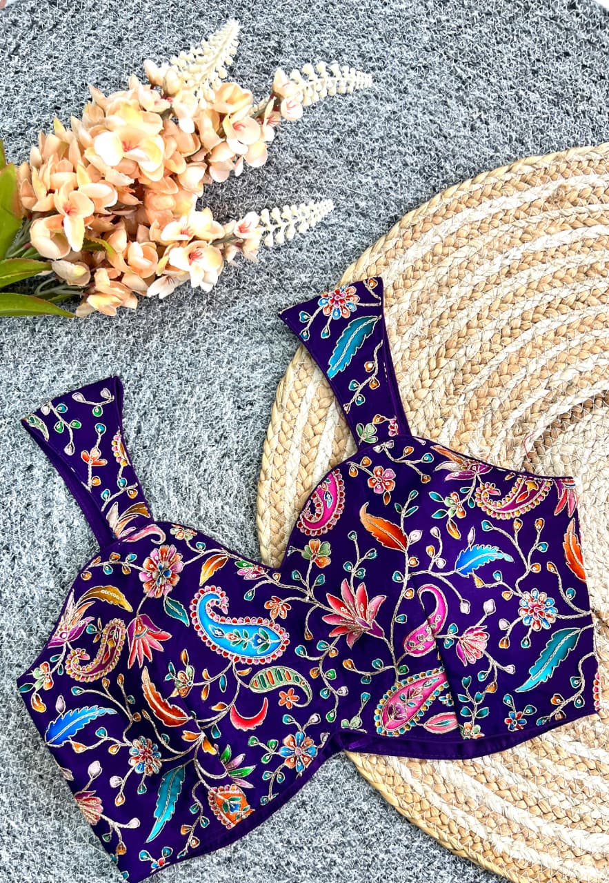 Pure crape sleeveless ready made blouse