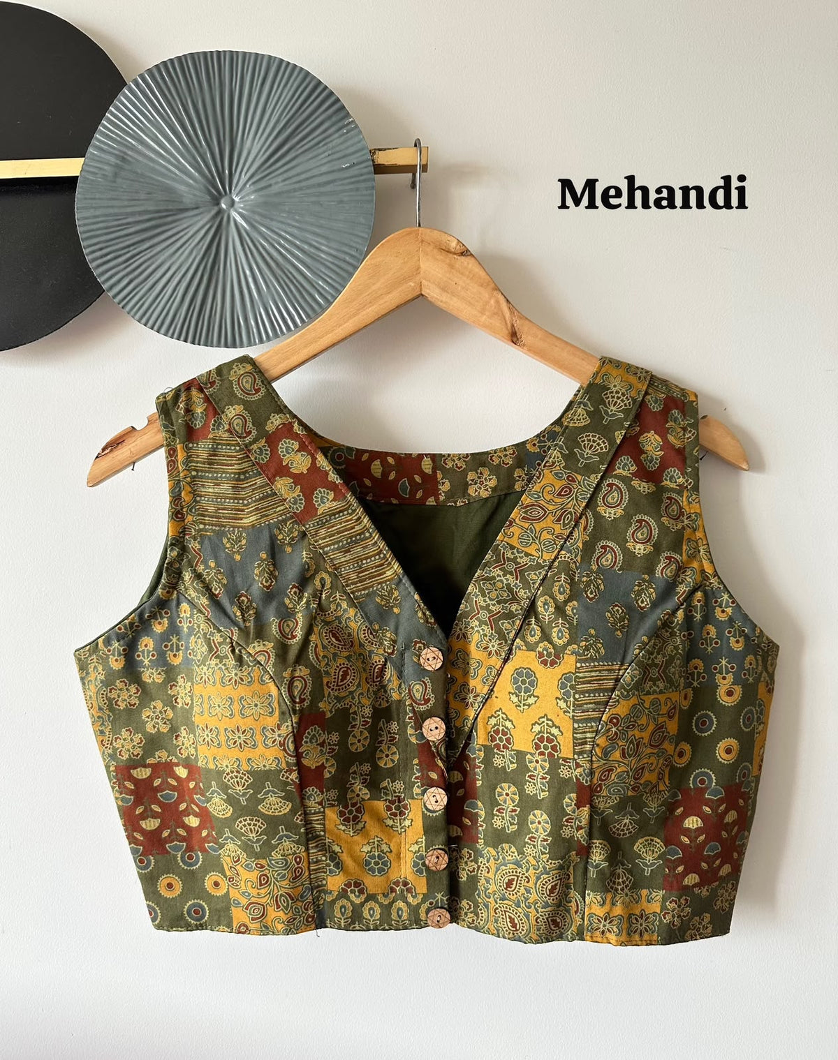 60-60 Cotton Handblock Handicrafts ready made blouse