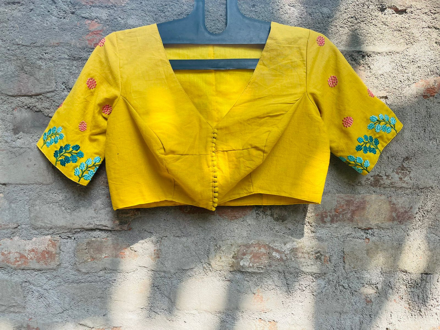 Cotton embroidery work designer blouse