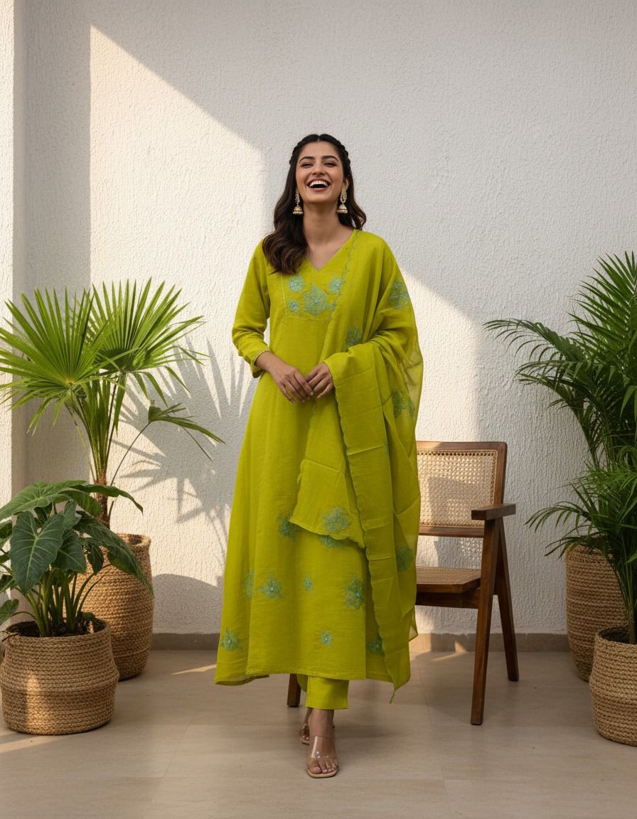 Cotton embroidery work salwar suit