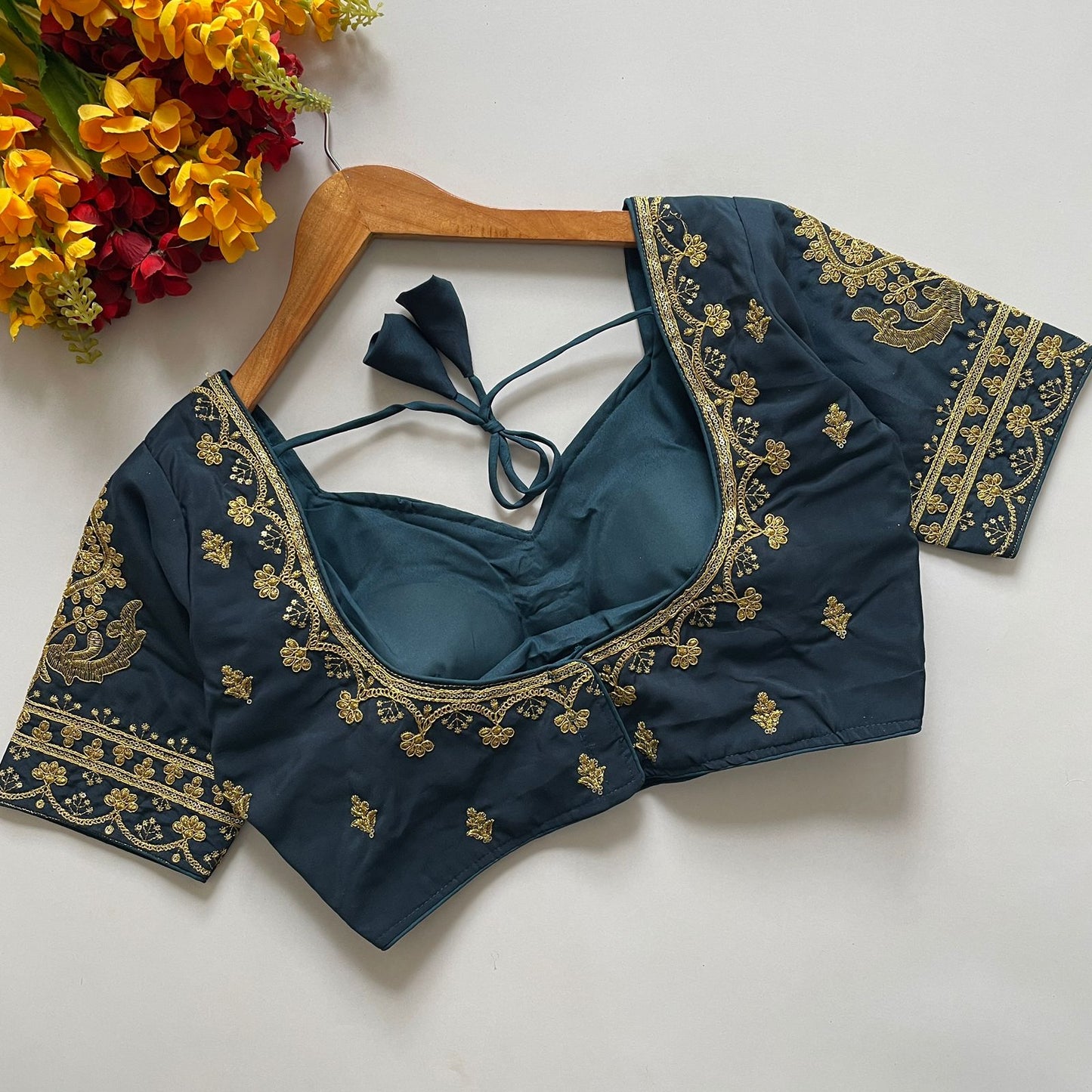 Heavy pure roman Silk ready made blouse